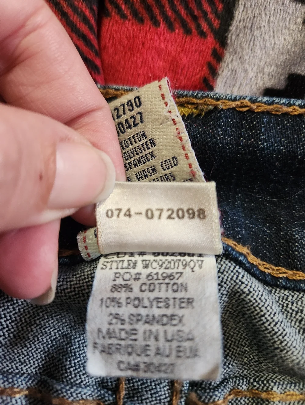 Vtg True Religion Ricki Jeans Made in USA Contrast Big T Stitch Flap Pocket - Picture 9 of 11